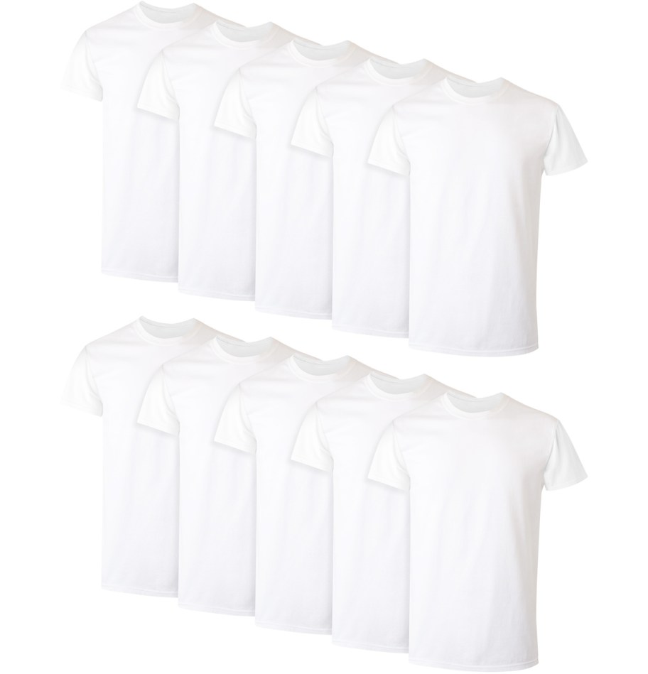 10 white crew neck t-shirts