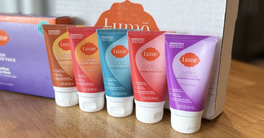 5 tubes of Lume Mini Body Washes