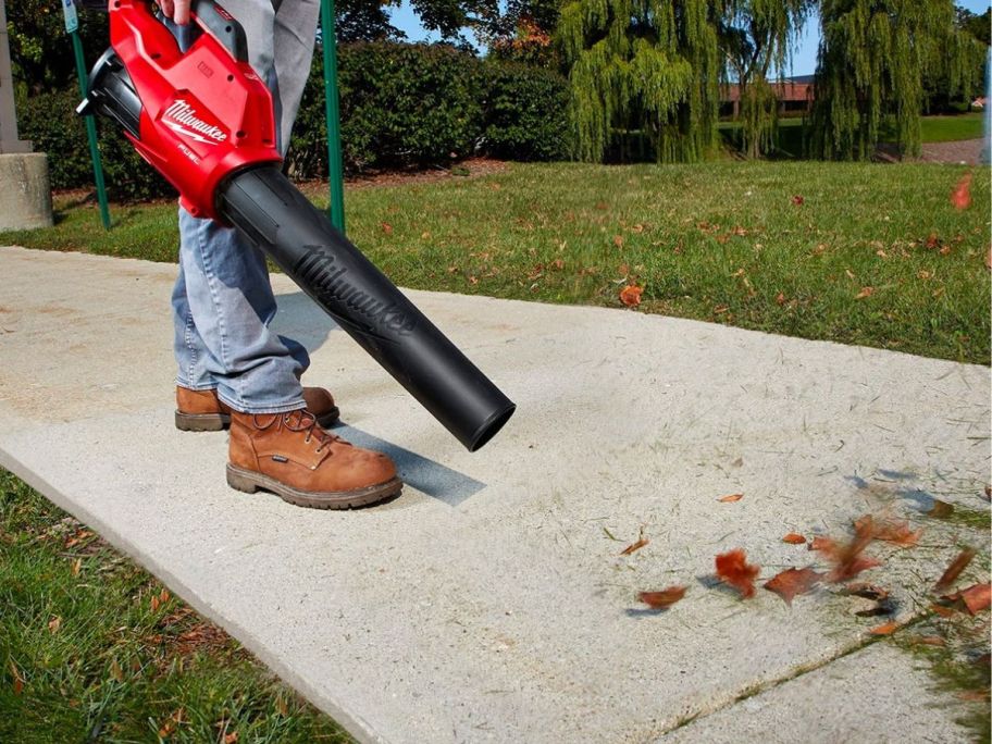 Man using a Milwaukee Blower