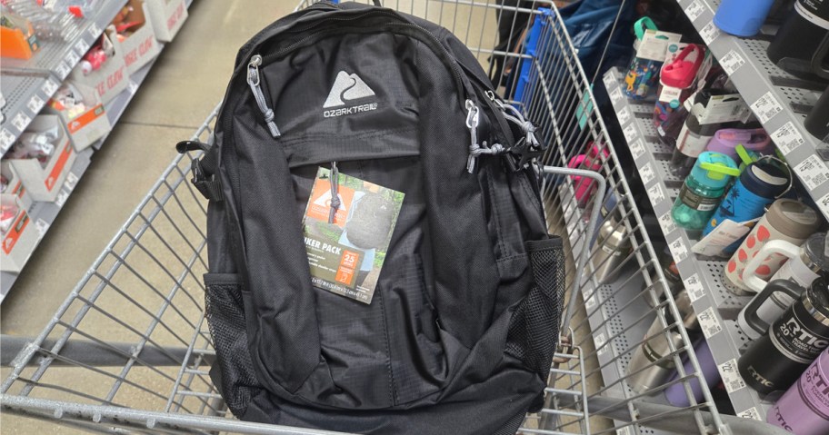 black Ozark Trail Hiker Backpack in cart in store