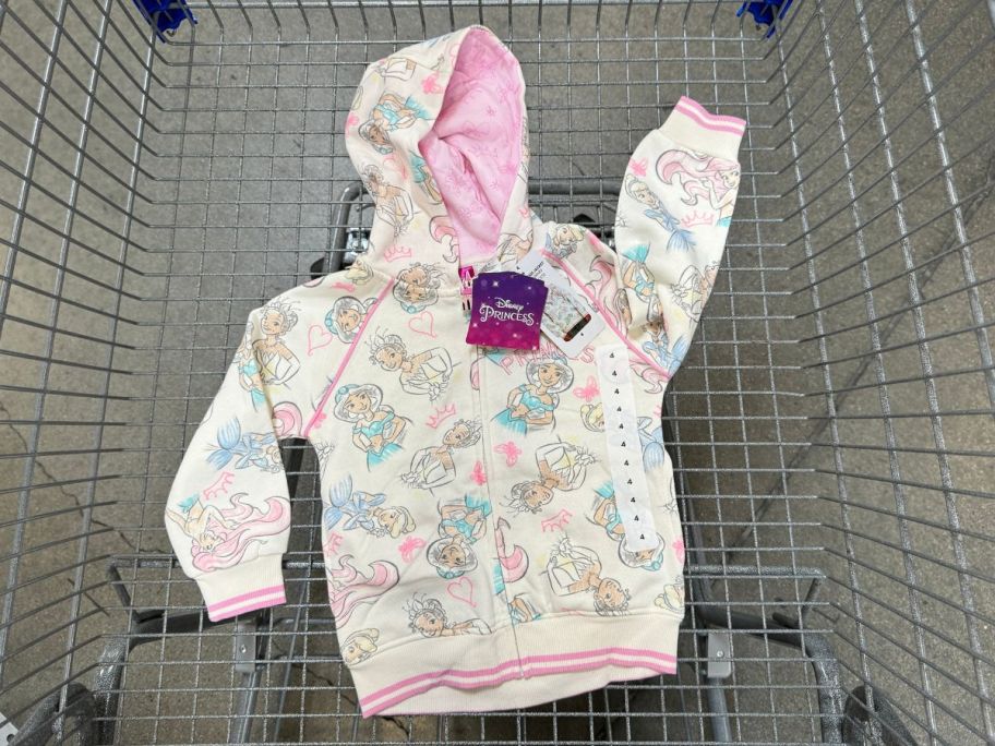 A Sam's Club Disney Princess Jacket in a cart