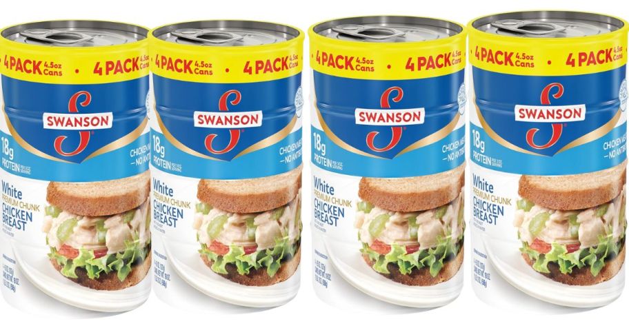 Swanson White Premium Chunk Canned Chicken Breast 4.5oz 4-Pack stock images