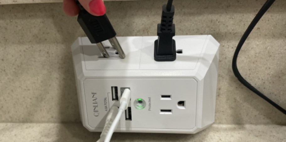 Wall Outlet Extender & Surge Protector Just $9.98 on Amazon