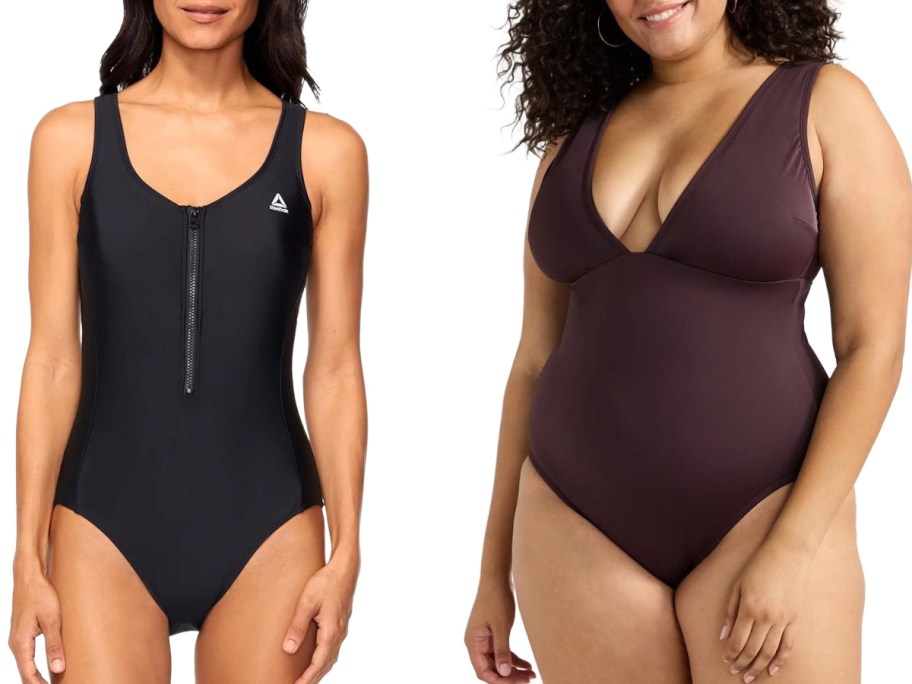 Stock images of two women wearing walmart bathing suits