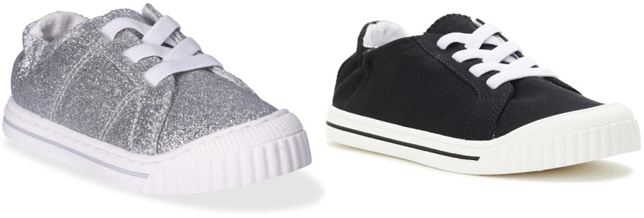 Wonder Nation Little Girl & Big Girl Canvas Bump Toe Sneakers