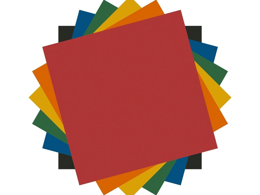 red, yellow, orange, blue and green vinyl sheets 