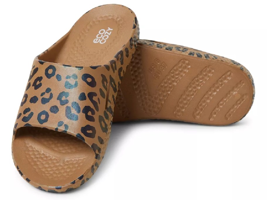 dearfoams leopard print slides