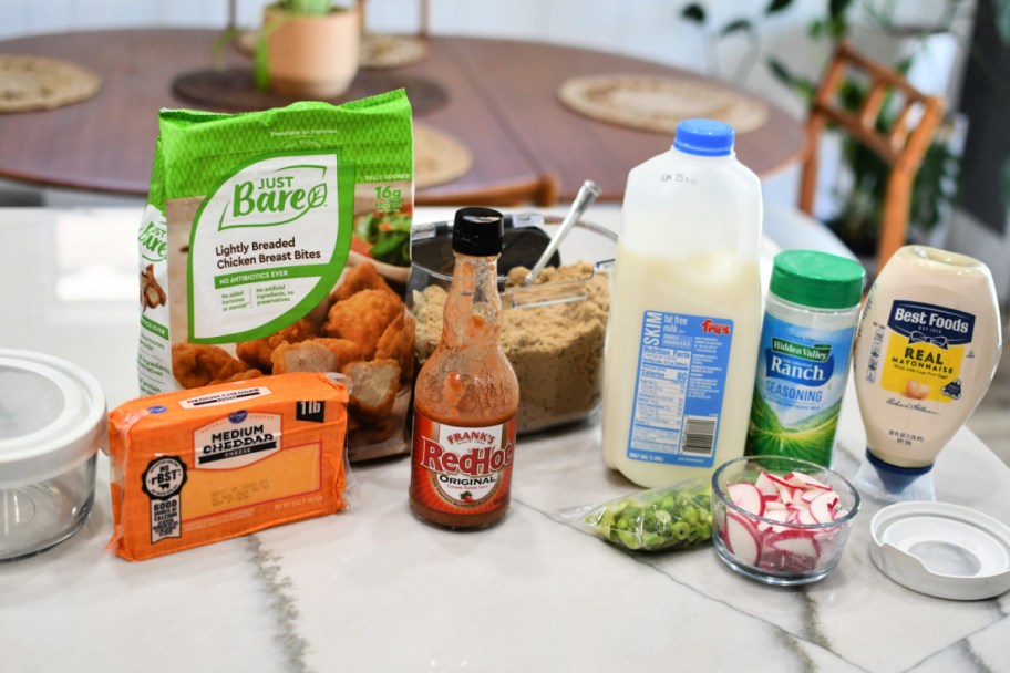 ingredients for making chicken finger salad