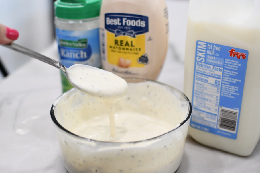 making homemade ranch dressing