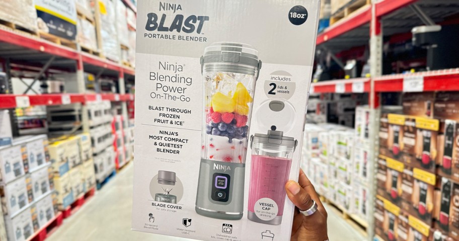 hand holding ninja blast blender