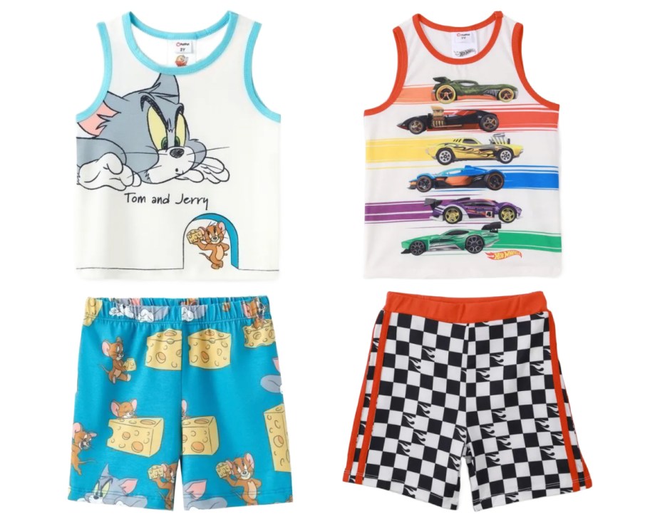 hot wheels and tom and jerry shorts sets