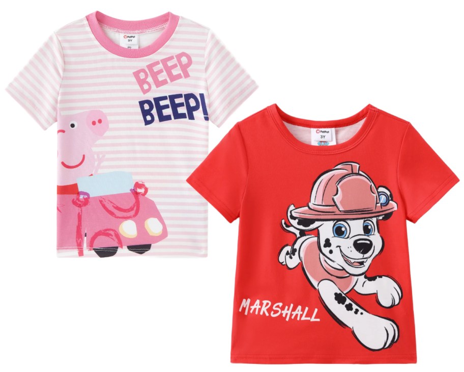 peppa pig and paw patrol shirts