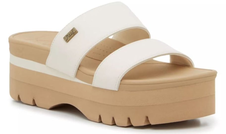 white Reef Banded Horizon Platform Sandal