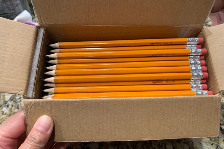 a box of 150 yellow pencils