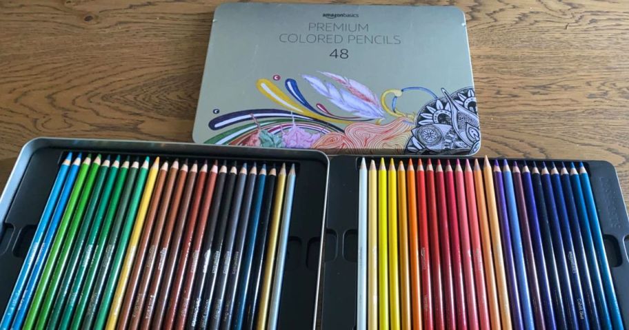 a 48-pack of Amazon Basics Colored Pencils