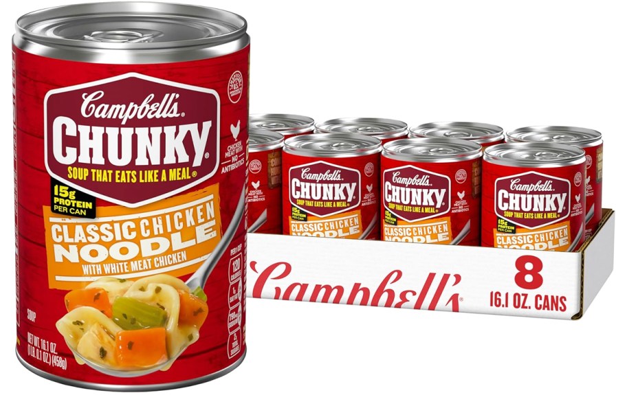 8-pack case of Campbell’s Chunky Soups in Classic Chicken Noodle