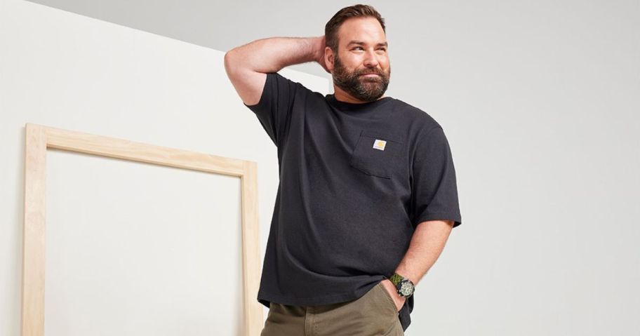 Man wearing a Carhartt t-shirt