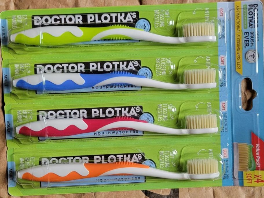 Four Dr. Plotkas Mouthwatcher Toothbrushes