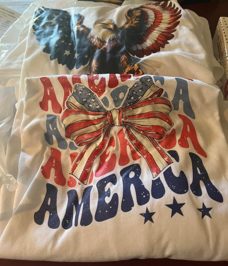 A fourth of july tshirt that a happy reader got for free