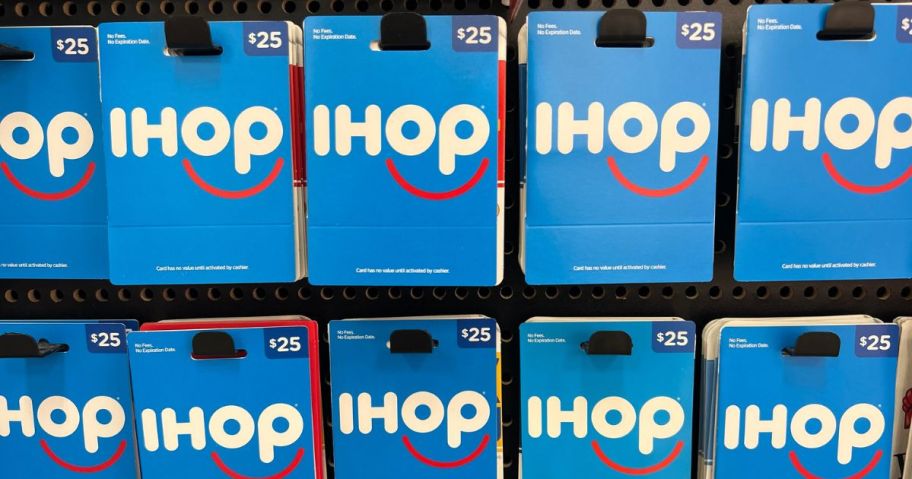 A Display of IHOP Gift Cards