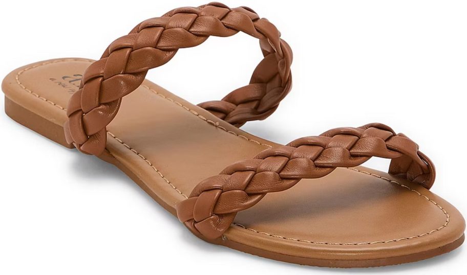 a.n.a Women's Dual Braid Slide Flat Sandals