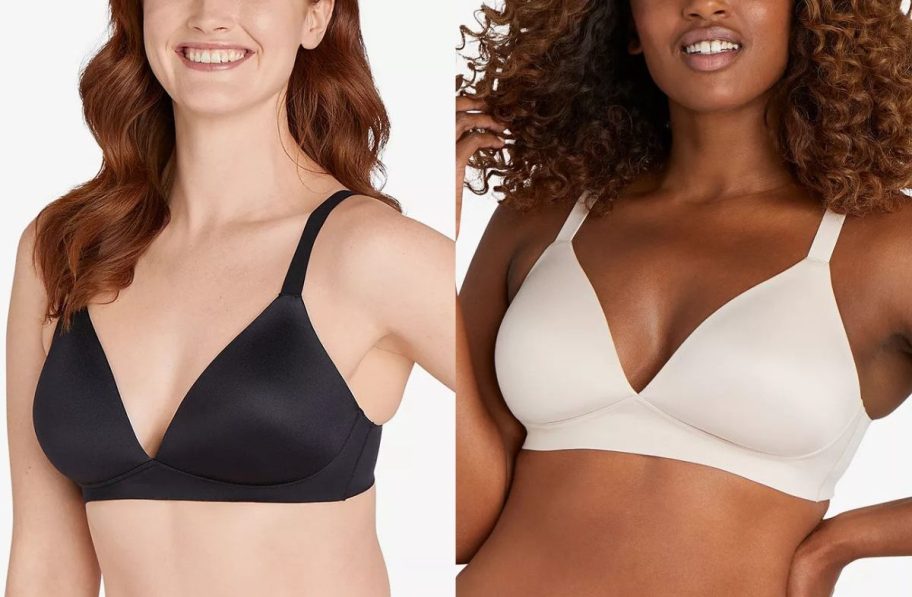 Stock images of two women wearing Bali Comfort Revolution Soft Touch Perfect T-Shirt Wireless Bras