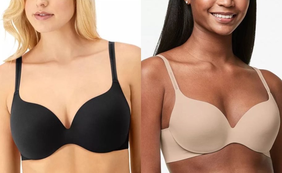 Stock images of two women wearing Maidenform Women's Comfort Devotion DreamWire Full Coverage Bras