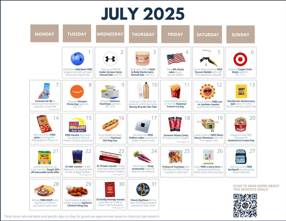 july calendar printable