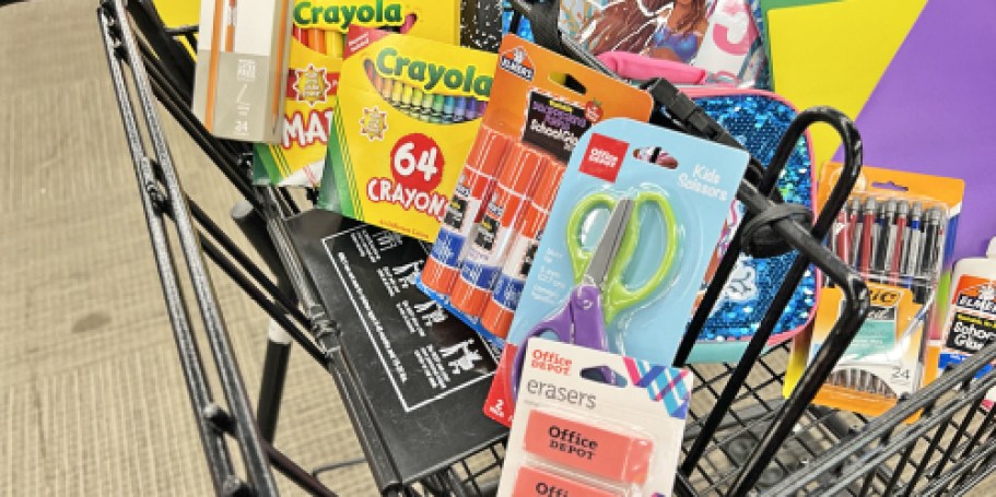 Office Depot School Supplies from 25¢ | Folders, Notebooks, Crayons, Erasers, & More