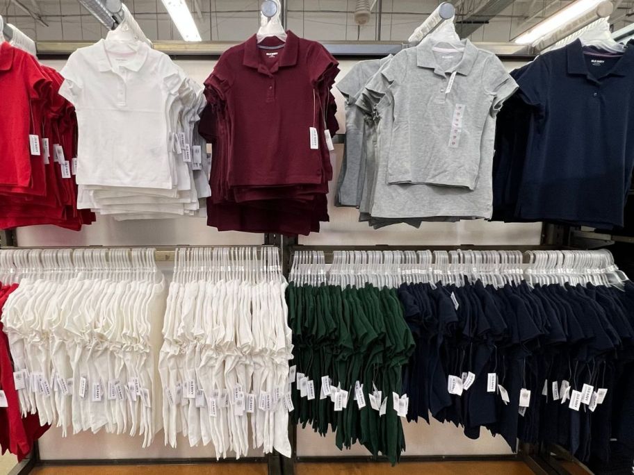 Racks of Polo Shirts at Old Navy