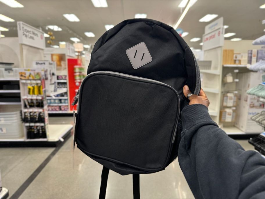 A black backpack