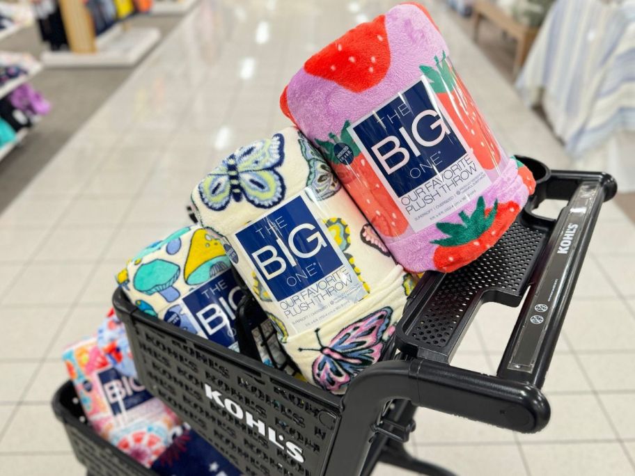 A Kohl's Cart full of The Big One Seasonal Print throws