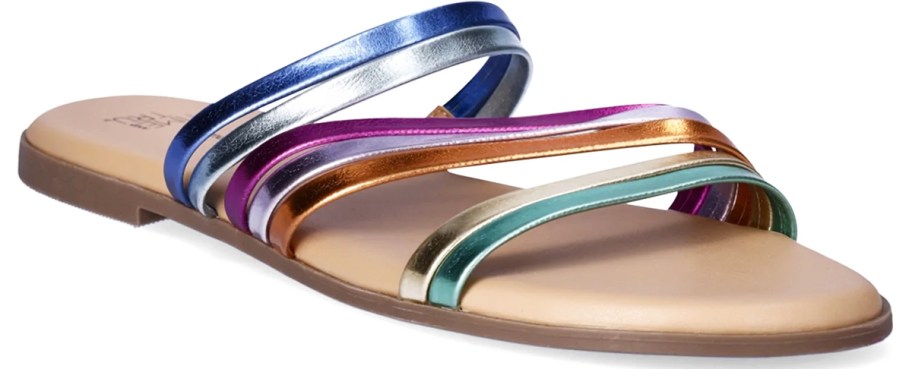 women's sandal with multicolor straps