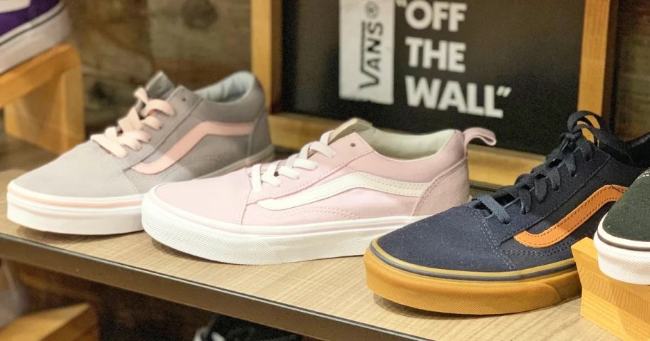 vans sneakers on display in store