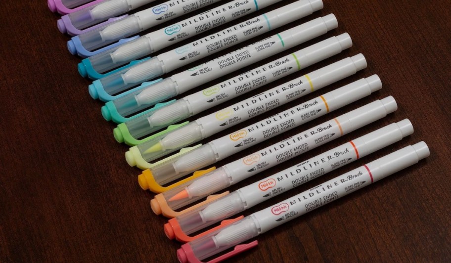 Zebra Pen Mildliner Brush Marker 15-Count