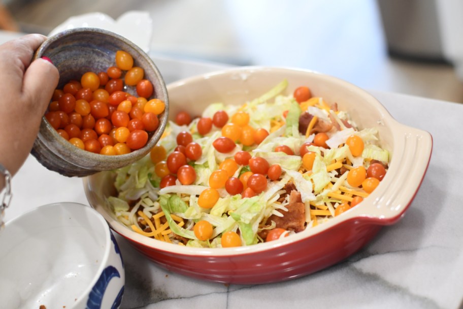 adding tomatoes to blt dip (1)