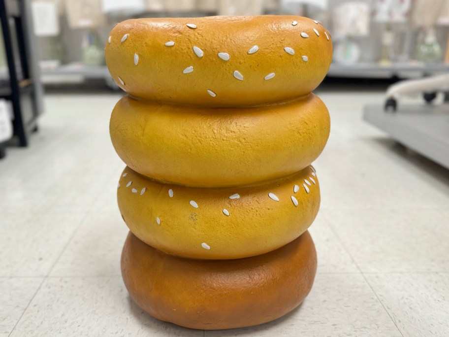 bagel food stool in store