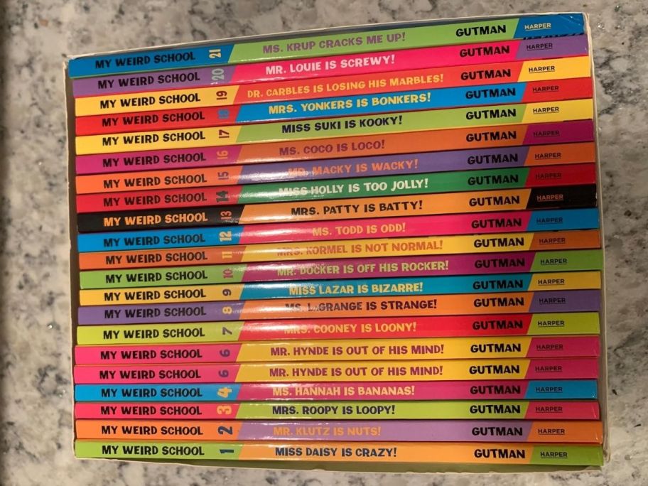 the my weird school boxed set books spines showing titles