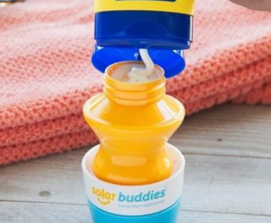 put sun tan lotion in solar buddies 