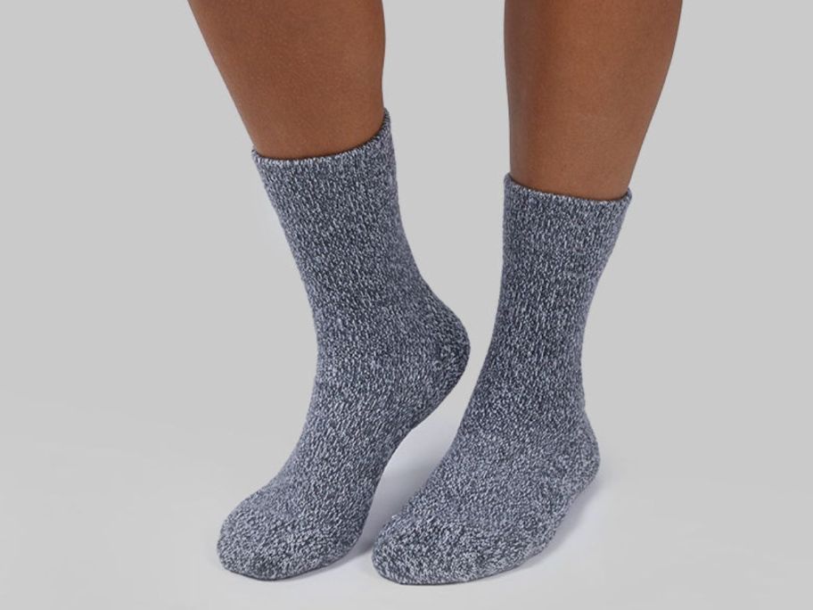 wearing crew socks in gray