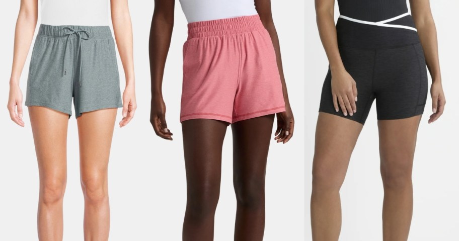 athletic works women's buttercore shorts in three styles