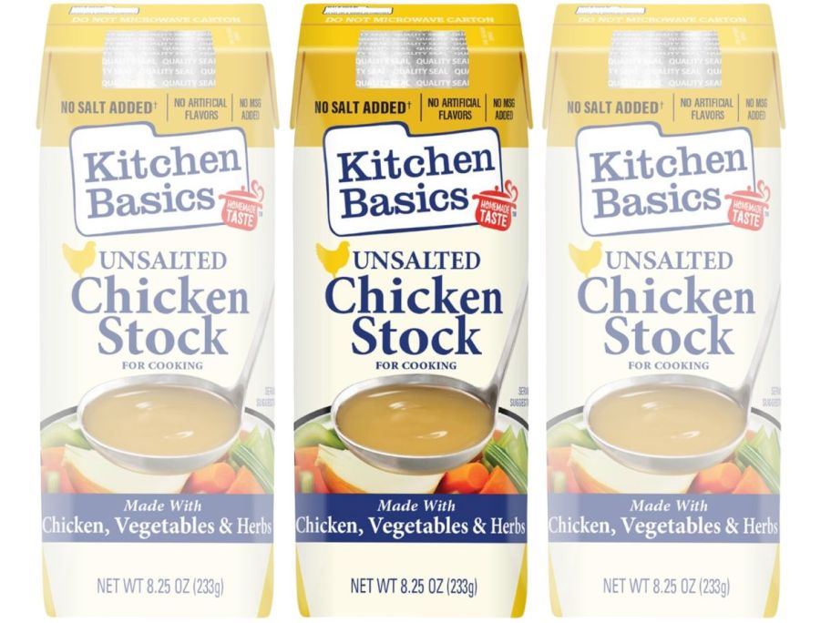 an 8.25 ounce box of chicken stock