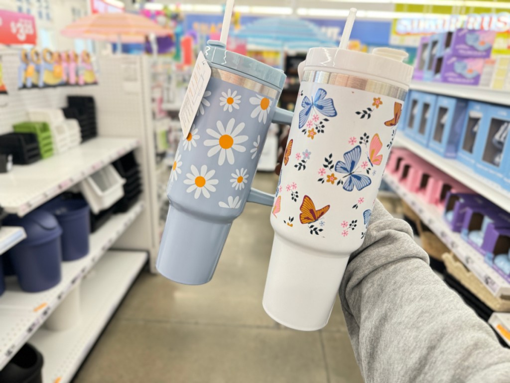 Daisy & Butterfly tumblers in five below