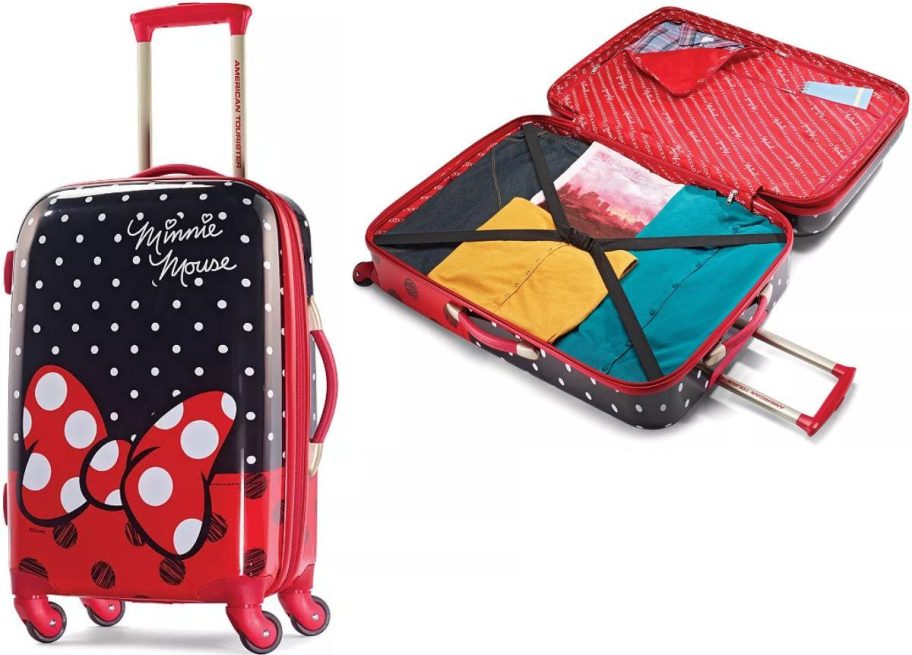 Stock image of minnie mouse luggage