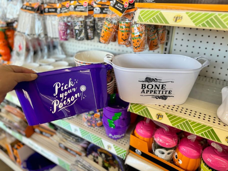 Dollar Tree Halloween Tubs