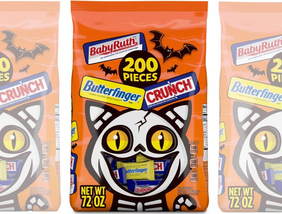 a 200 count seasonal bag of mini size candy bars 