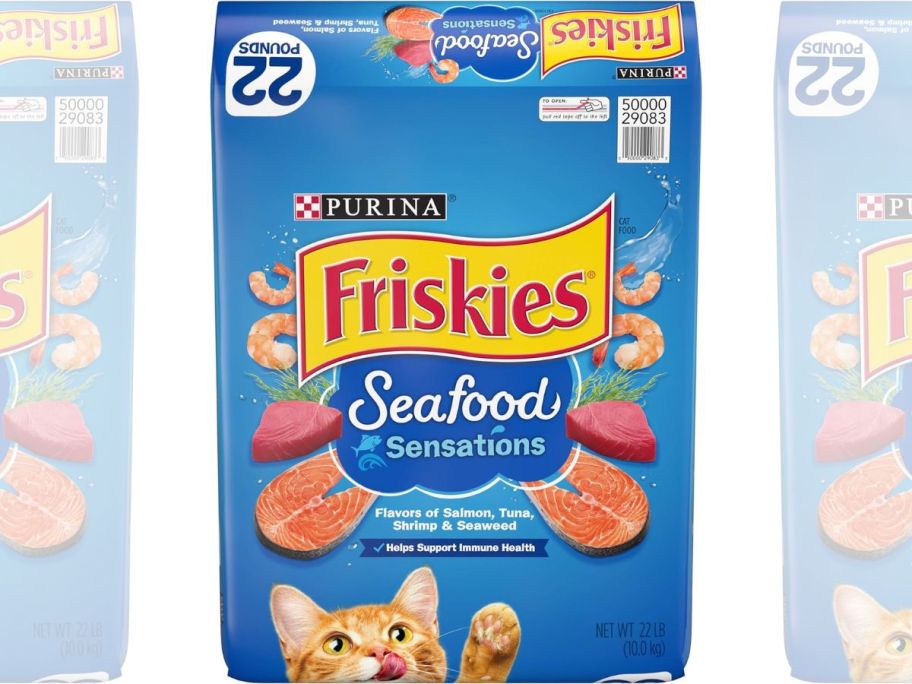 Purina Friskies Seafood Sensations Dry Cat Food 22lb Bag