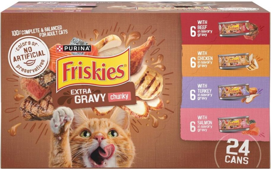 Purina Friskies Gravy Wet Cat Food Variety Pack 24 Pack 5.5oz