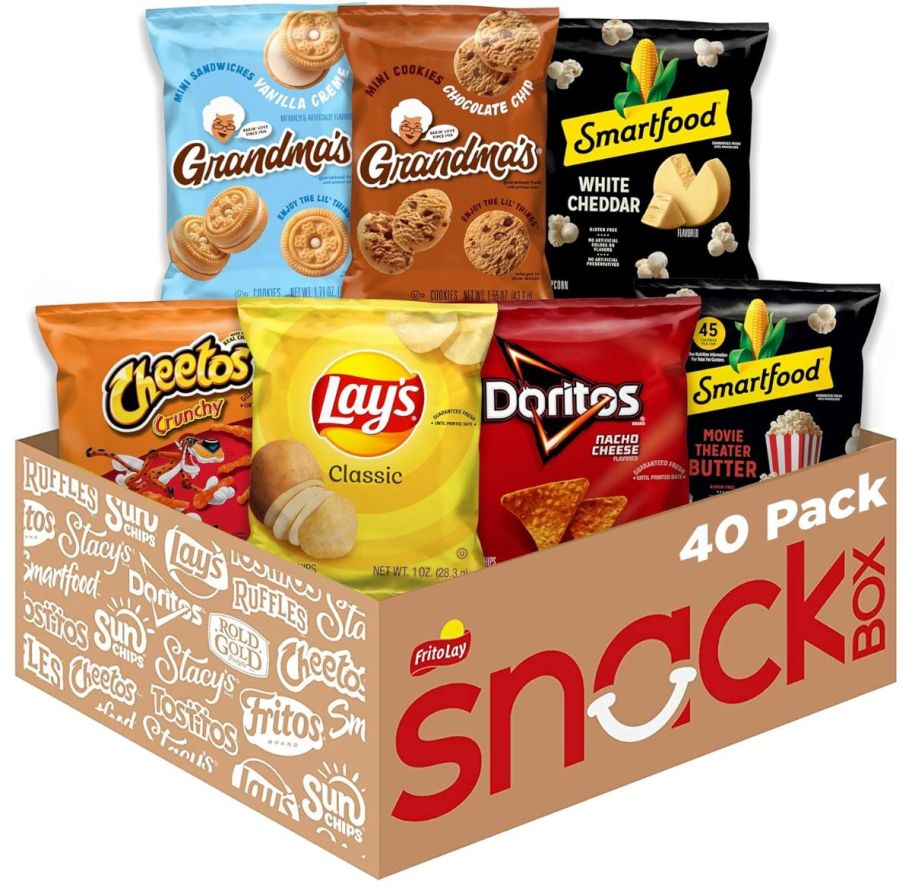 a 40 count frito lay variety snack pack with granmas cookies