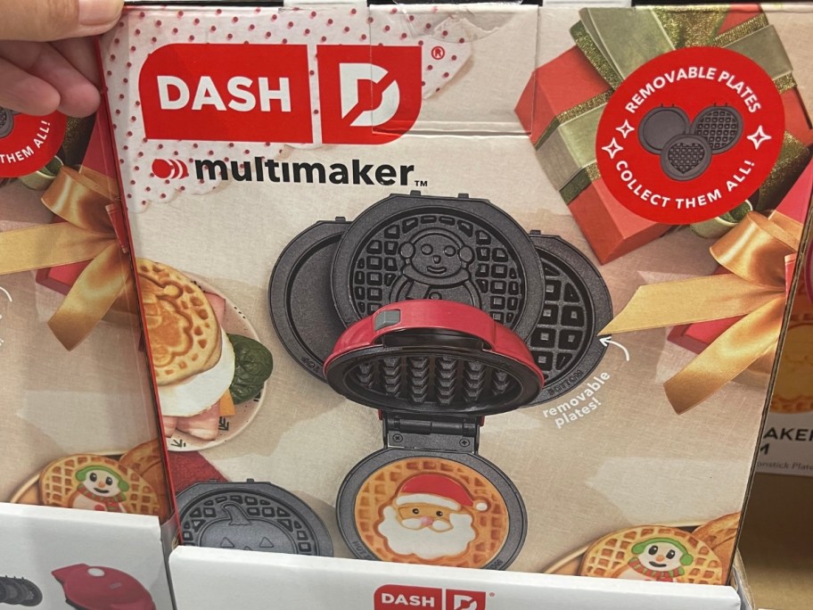 Dash MultiMaker Holiday Mini Maker System in the box on a store shelf